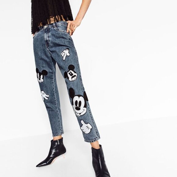 Zara X Disney Mickey Mouse Jeans - Picture 2 of 10